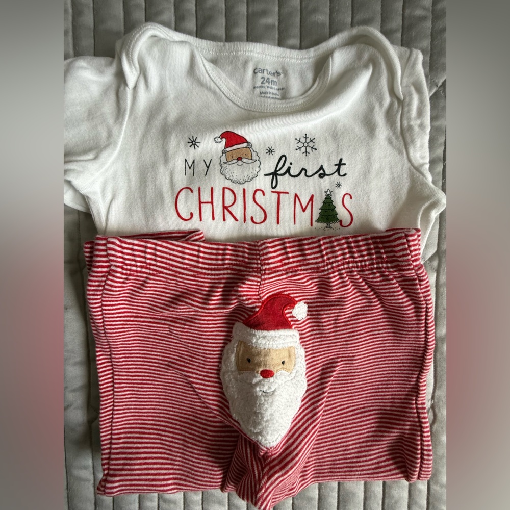Carter's My First Christmas Kids outfit - Red and White